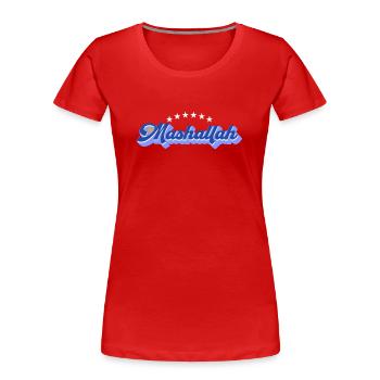 Mashallah Kosovo Style drapeau kosovar - T-shirt bio Premium Femme - rouge - Devant - Mia (176cm)