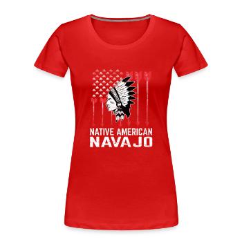 Navajo Tribe Native American Indian Indianer - Frauen Premium Bio T-Shirt - Rot - Vorne - Mia (176cm)
