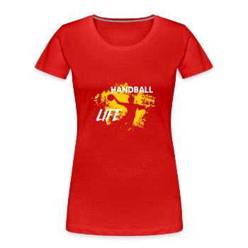 Handball Handballer - Frauen Premium Bio T-Shirt - Rot - Vorne - Mia (176cm)