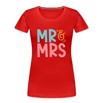 Mr & Mrs Wedding - Women's Premium Organic T-Shirt - red - Front - Mia (176cm)