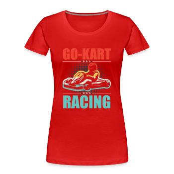 GoKart Racing Vintage - Frauen Premium Bio T-Shirt - Rot - Vorne - Mia (176cm)