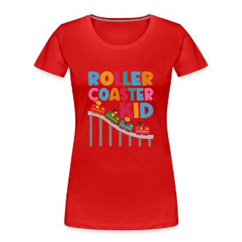 Montagnes Russes Parc d’attractions Parc d’attractions - T-shirt bio Premium Femme - rouge - Devant - Mia (176cm)