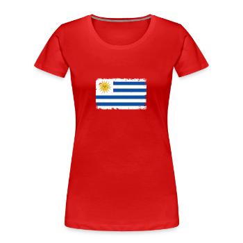 Uruguay Herzschlag Flagge Vintage Uruguay - T-shirt bio Premium Femme - rouge - Devant - Mia (176cm)