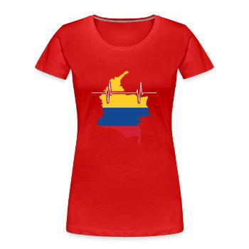 Colombie Drapeau de battements de cœur Vintage Colombie - T-shirt bio Premium Femme - rouge - Devant - Mia (176cm)