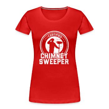 Zertifizierter Schornsteinfeger - Frauen Premium Bio T-Shirt - Rot - Vorne - Mia (176cm)
