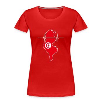 Tunesien Herzschlag Flagge Vintage Tunesien - Frauen Premium Bio T-Shirt - Rot - Vorne - Mia (176cm)