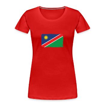 Drapeau de battements de cœur de la Namibie Vintage Namibie - T-shirt bio Premium Femme - rouge - Devant - Mia (176cm)