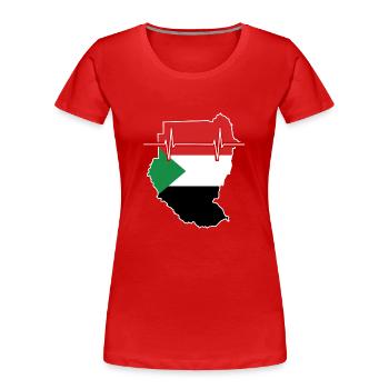 Sudan Herzschlag Flagge Vintage Sudan - Frauen Premium Bio T-Shirt - Rot - Vorne - Mia (176cm)