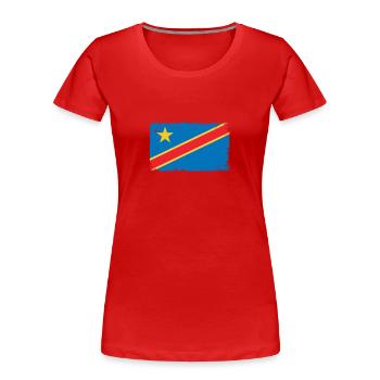 Kongo Herzschlag Flagge Vintage Kongo - Frauen Premium Bio T-Shirt - Rot - Vorne - Mia (176cm)