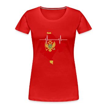 Montenegro Herzschlag Flagge Vintage Montenegro - Frauen Premium Bio T-Shirt - Rot - Vorne - Mia (176cm)