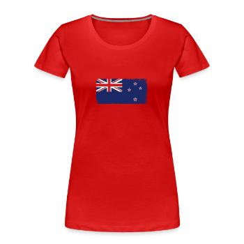 New Zealand Heartbeat Flag Vintage New Zealand - T-shirt bio Premium Femme - rouge - Devant - Mia (176cm)