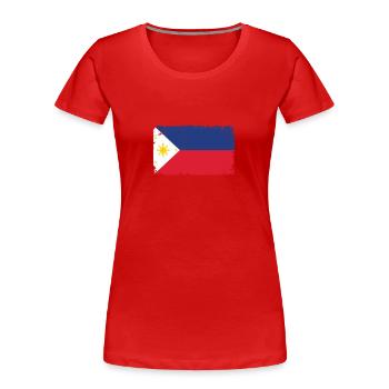 Philippinen Herzschlag Flagge Vintage Philippinen - Frauen Premium Bio T-Shirt - Rot - Vorne - Mia (176cm)