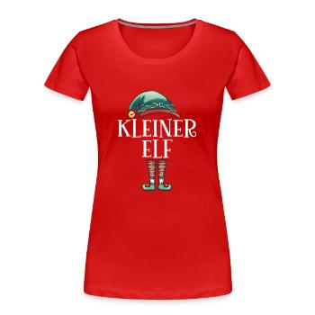 Weihnachten Partnerkostüm Kleiner Elf Elfe Elfen - Frauen Premium Bio T-Shirt - Rot - Vorne - Mia (176cm)