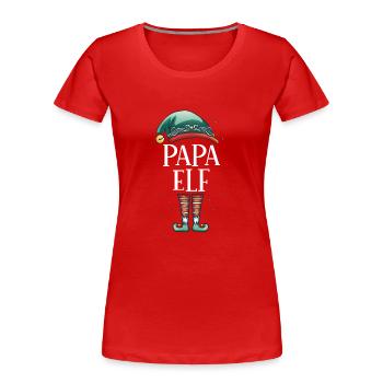 Weihnachten Partnerkostüm Papa Elf Elfe Elfen - Frauen Premium Bio T-Shirt - Rot - Vorne - Mia (176cm)