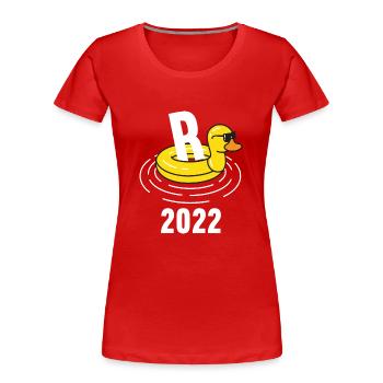Ruhestand Rentnerin Rentner Rente 2022 - Frauen Premium Bio T-Shirt - Rot - Vorne - Mia (176cm)