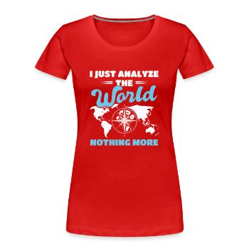 Carte Carte Plan Cartographie - T-shirt bio Premium Femme - rouge - Devant - Mia (176cm)