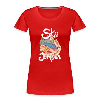 Saut à ski Saut à ski Saut à ski - T-shirt bio Premium Femme - rouge - Devant - Mia (176cm)