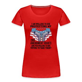 Gun Rights Gun Lover 2. Änderung Waffenbesitzer - Frauen Premium Bio T-Shirt - Rot - Vorne - Mia (176cm)