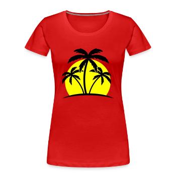 strand palmen - Frauen Premium Bio T-Shirt - Rot - Vorne - Mia (176cm)