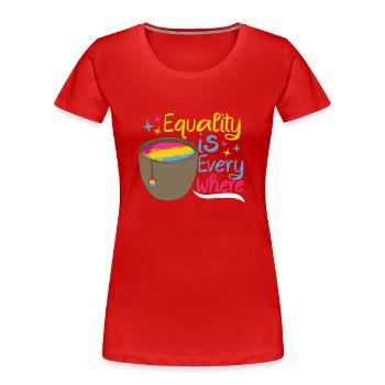 Pansexual Gay Pansexualité Asexualité - T-shirt bio Premium Femme - rouge - Devant - Mia (176cm)