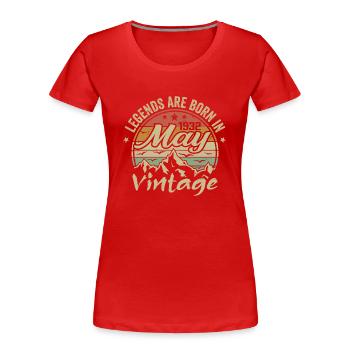 Mai 1932 Cadeau Anniversaire 1932 Vintage 1932 - T-shirt bio Premium Femme - rouge - Devant - Mia (176cm)
