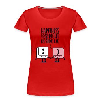 Valentinstag Happy Valentine Geschenk Liebe - Frauen Premium Bio T-Shirt - Rot - Vorne - Mia (176cm)