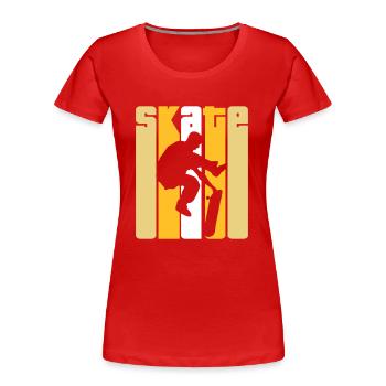 Skate Retro - Skater - Skateboard - Skateboarder - Frauen Premium Bio T-Shirt - Rot - Vorne - Mia (176cm)