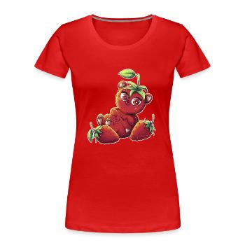 Erdbärchen - Frauen Premium Bio T-Shirt - Rot - Vorne - Mia (176cm)