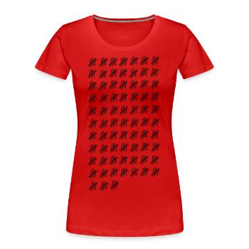 365 lignes / / 365 jours / / A toute l'année - T-shirt bio Premium Femme - rouge - Devant - Mia (176cm)