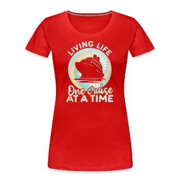 Leben eine Kreuzfahrt nach der anderen Tie-Dye-Print - Frauen Premium Bio T-Shirt - Rot - Vorne - Mia (176cm)