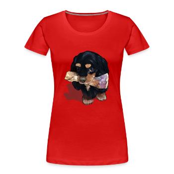 Mein Knochen - Frauen Premium Bio T-Shirt - Rot - Vorne - Mia (176cm)