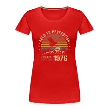 Vintage 1976 Limited Edition 1976 Retro 1976 - Women's Premium Organic T-Shirt - red - Front - Mia (176cm)