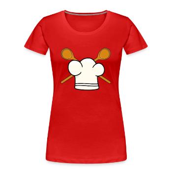 Cook Cooking Hat Cooking Spoon Restaurant Cooking - Women's Premium Organic T-Shirt - red - Front - Mia (176cm)