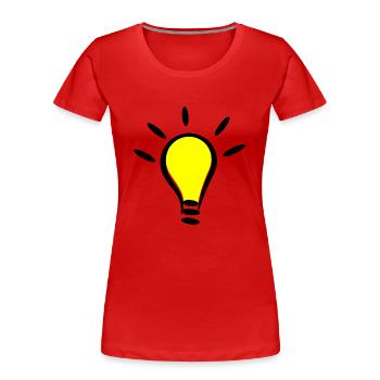 Glühbirne Licht an Idee Geschenk Idee - Frauen Premium Bio T-Shirt - Rot - Vorne - Mia (176cm)