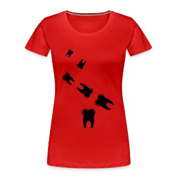 Tooth icon symbol - Women's Premium Organic T-Shirt - red - Front - Mia (176cm)