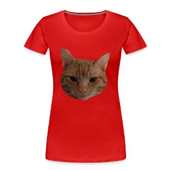 Tête de chat rouge - T-shirt bio Premium Femme - rouge - Devant - Mia (176cm)