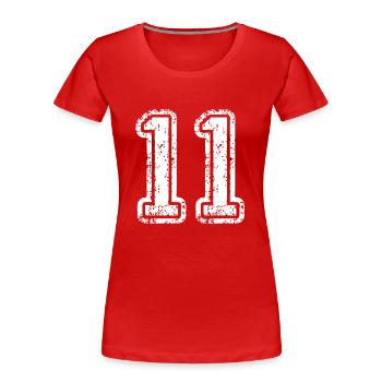 11 - Women's Premium Organic T-Shirt - red - Front - Mia (176cm)