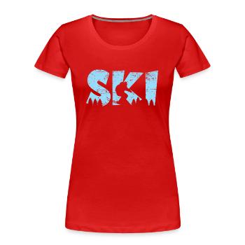 Skier Blue Vacances de ski - T-shirt bio Premium Femme - rouge - Devant - Mia (176cm)