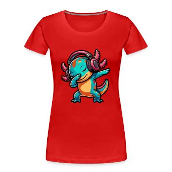 Dabbing Axolotl - Frauen Premium Bio T-Shirt - Rot - Vorne - Mia (176cm)