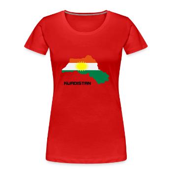 Kurdistan Landkarte - Frauen Premium Bio T-Shirt - Rot - Vorne - Mia (176cm)