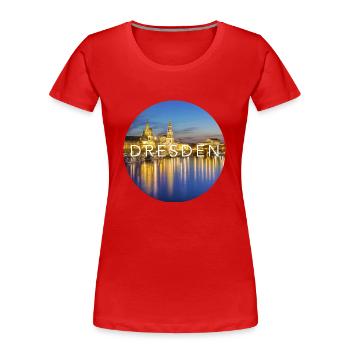 Dresden - Frauen Premium Bio T-Shirt - Rot - Vorne - Mia (176cm)