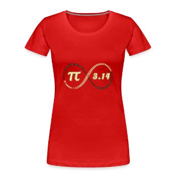 Fascinant nombre Pi - T-shirt bio Premium Femme - rouge - Devant - Mia (176cm)