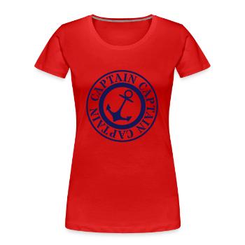 Captain - Frauen Premium Bio T-Shirt - Rot - Vorne - Mia (176cm)
