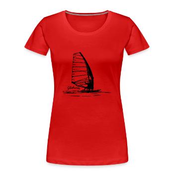 Windsurf Gliding Sketch - Frauen Premium Bio T-Shirt - Rot - Vorne - Mia (176cm)