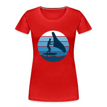 Hydrofoil Wingfoil Retro Foil Wing Wingfoiling Kit - T-shirt bio Premium Femme - rouge - Devant - Mia (176cm)