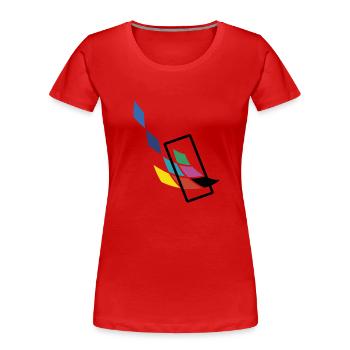 Info - Frauen Premium Bio T-Shirt - Rot - Vorne - Mia (176cm)
