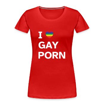 I Love Gay Porn | Humor | Pride - Frauen Premium Bio T-Shirt - Rot - Vorne - Mia (176cm)