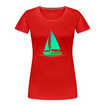 Schleier - Frauen Premium Bio T-Shirt - Rot - Vorne - Mia (176cm)