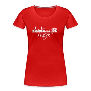 Rostock Warnemünde Pearl on the Baltic Sea - Women's Premium Organic T-Shirt - red - Front - Mia (176cm)