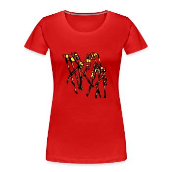Spanische Nachkommen. - Frauen Premium Bio T-Shirt - Rot - Vorne - Mia (176cm)